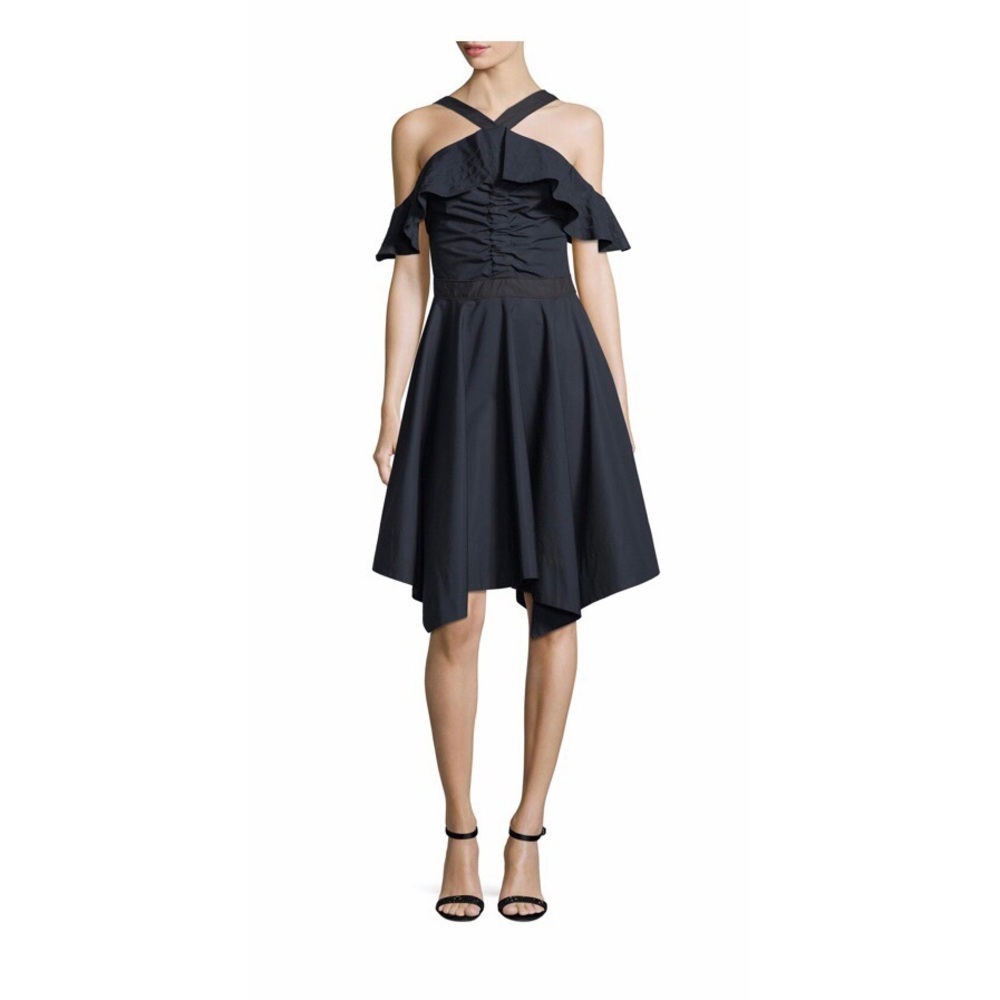 Derek Lam 10 Crosby Off The Shoulder Halter Dress